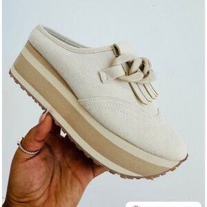 Pierre Dumas Cream Platform Shoes 41